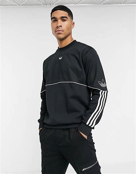 adidas Originals – Outline – Schwarzes Sweatshirt mit Logo in 